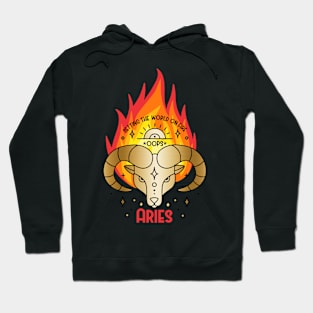 Aries fire faux gold astrology sun sign zodiac birth sign Hoodie